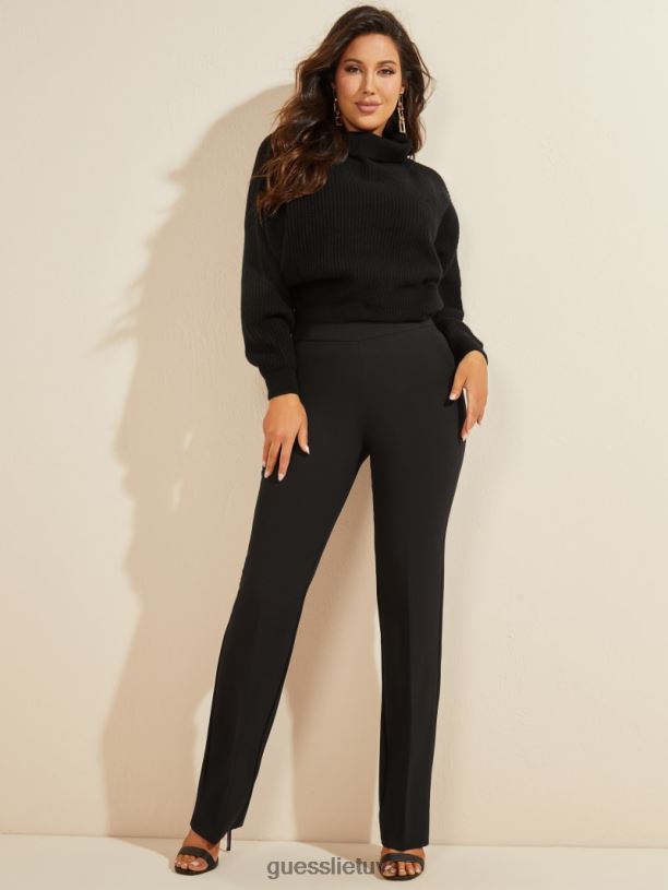 moterys GUESS 6NLN998 drabužiai juodas prisiglausti kašmyro megztinį