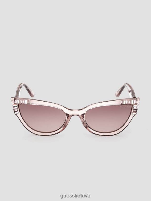 moterys GUESS 6NLN3653 priedas nuogas cateye plastikiniai akmeniniai akiniai nuo saulės
