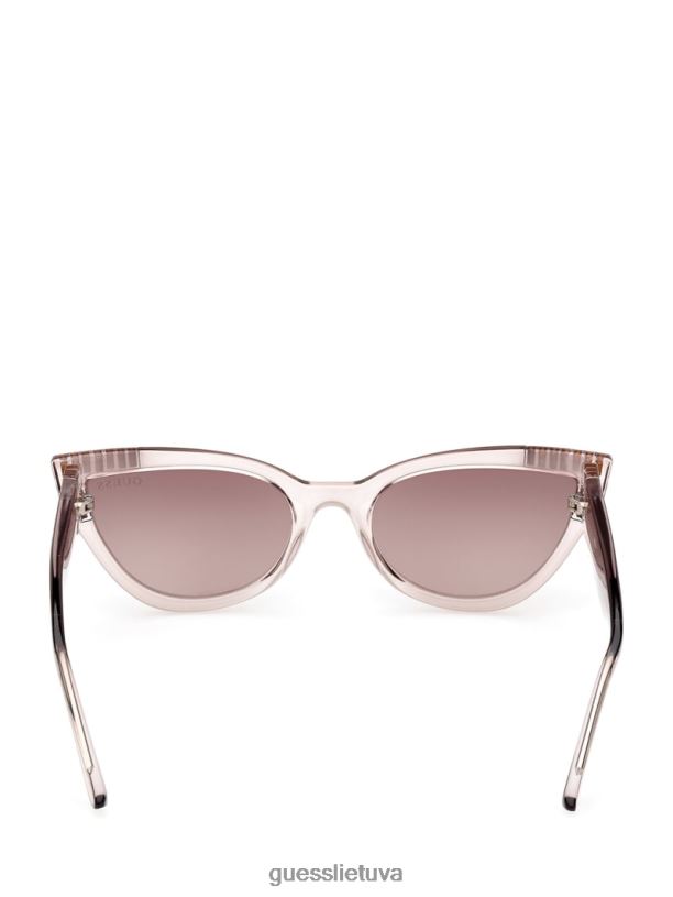 moterys GUESS 6NLN3653 priedas nuogas cateye plastikiniai akmeniniai akiniai nuo saulės