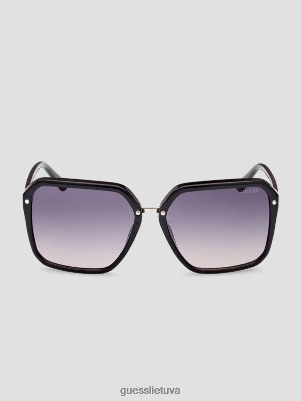 moterys GUESS 6NLN3654 priedas sidabras elena dideli kvadratiniai akiniai nuo saulės