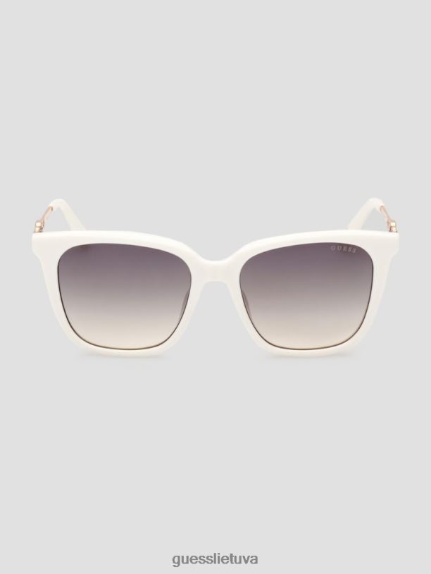moterys GUESS 6NLN3660 priedas baltas plastikiniai kvadratiniai g akiniai nuo saulės