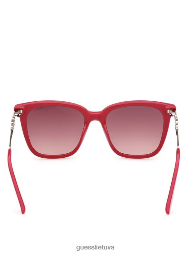 moterys GUESS 6NLN3664 priedas rožinis plastikiniai kvadratiniai g akiniai nuo saulės