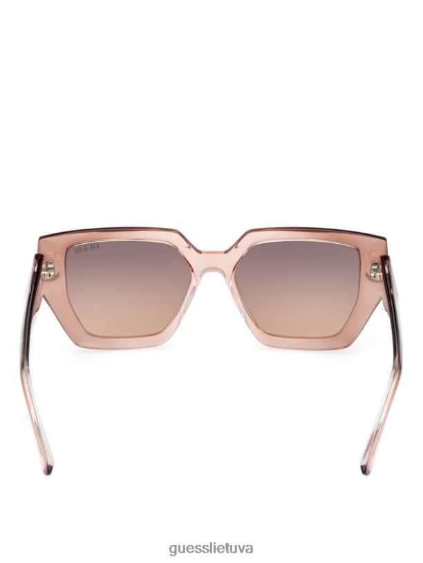 moterys GUESS 6NLN3681 priedas rudas emilia geometriniai plastikiniai akiniai nuo saulės