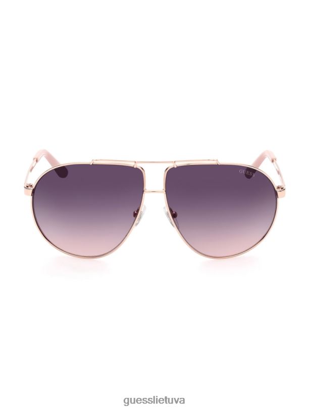 moterys GUESS 6NLN3698 priedas baltas auksas aviator metaliniai akiniai nuo saulės