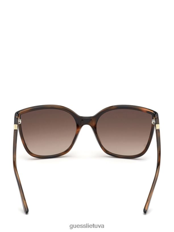 moterys GUESS 6NLN3717 priedas tamsi havana/gradientas brn dideli katės akių akiniai nuo saulės