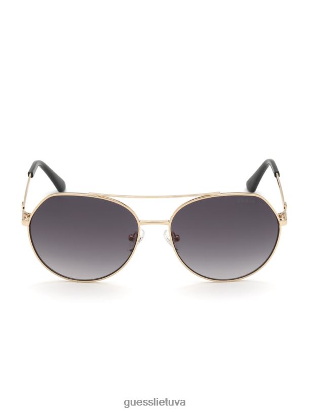 moterys GUESS 6NLN3725 priedas juodas apvalūs aviatoriaus akiniai nuo saulės