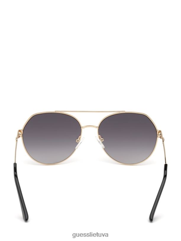 moterys GUESS 6NLN3725 priedas juodas apvalūs aviatoriaus akiniai nuo saulės
