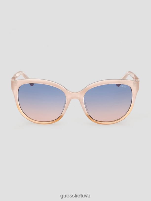 moterys GUESS 6NLN3749 priedas skaistalai Pieniški plastikiniai katės akių akiniai nuo saulės