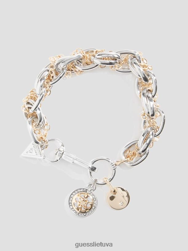 moterys GUESS 6NLN3840 priedas sidabras quattro g charm perjungiama apyrankė