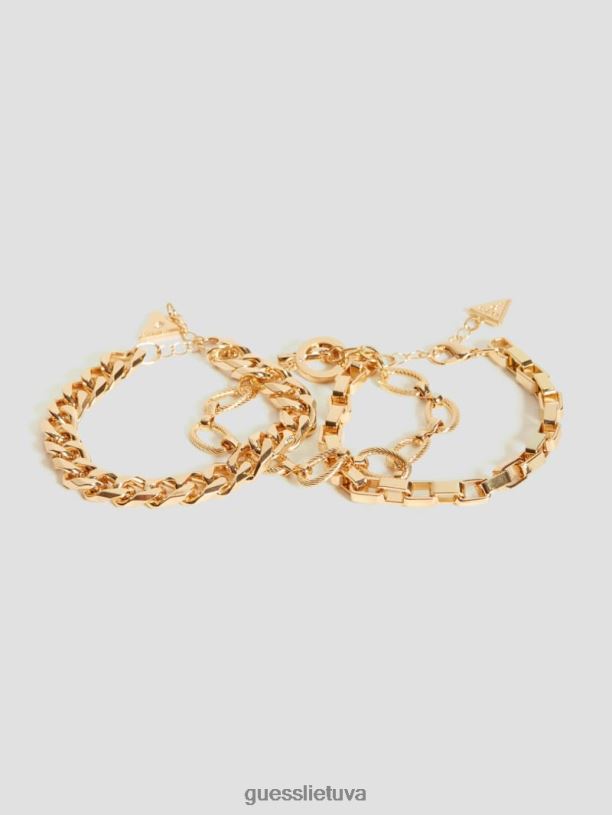moterys GUESS 6NLN3843 priedas auksas grandinėlės apyrankių rinkinys