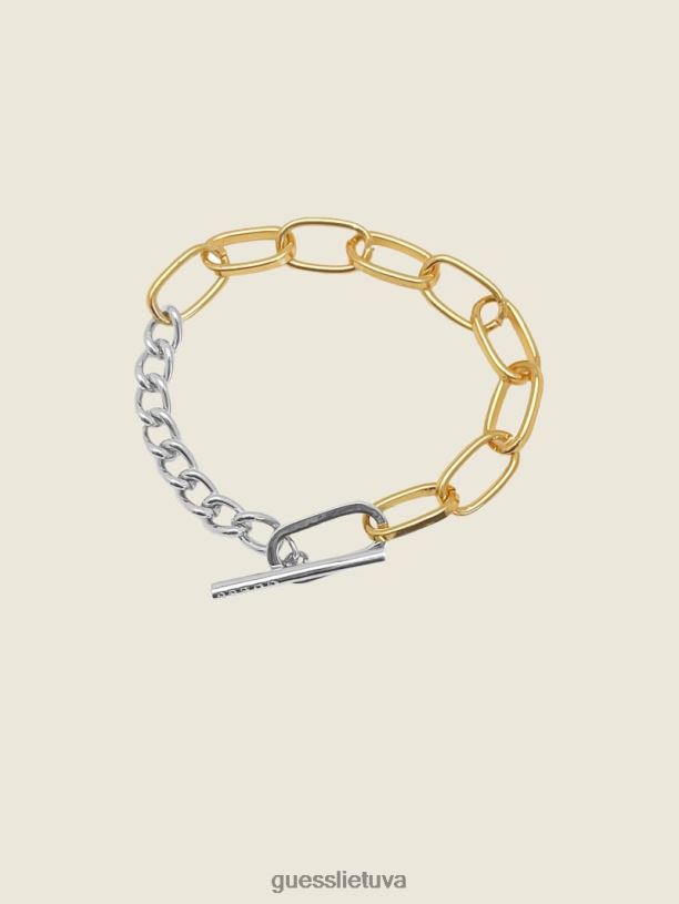 moterys GUESS 6NLN3917 priedas daug žalia rožinė balta kelių atspalvių mišri grandininė apyrankė