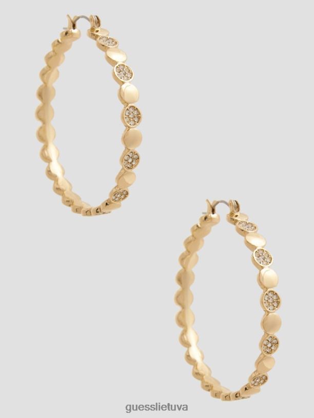 moterys GUESS 6NLN3823 priedas auksas pareiškimo akmenys lanko auskarai