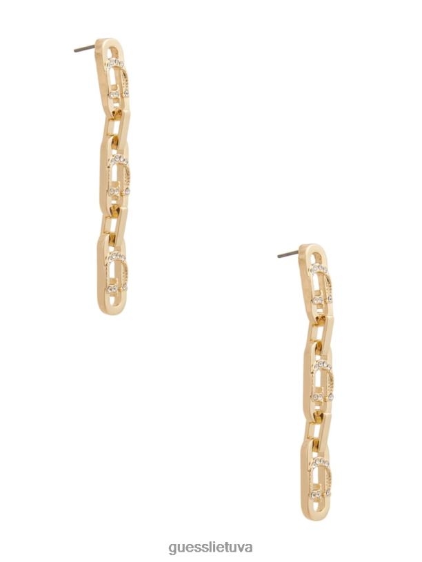 moterys GUESS 6NLN3824 priedas auksas g logotipo linijiniai auskarai