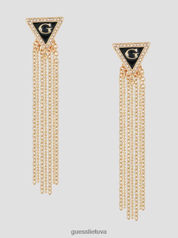 moterys GUESS 6NLN3828 priedas aukso atspalvio ir juodos spalvos g trikampiai kutais auskarai