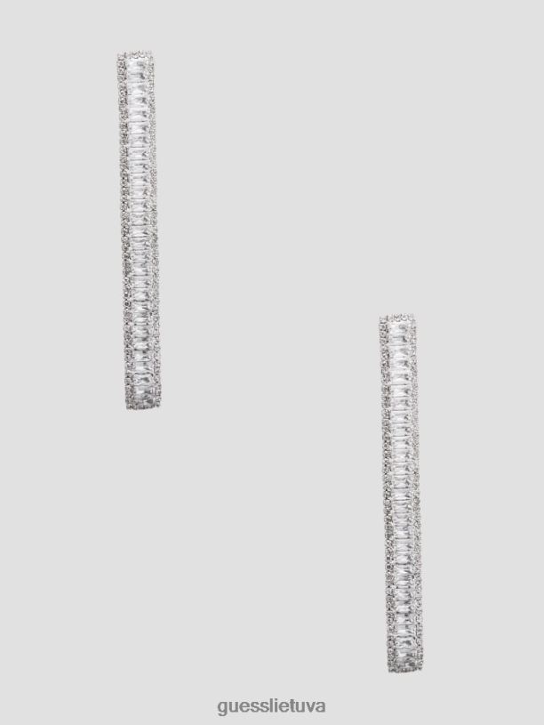 moterys GUESS 6NLN3844 priedas sidabras linijiniai bagetiniai auskarai