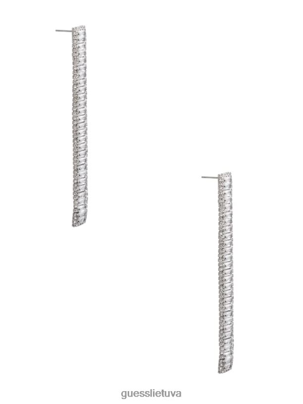 moterys GUESS 6NLN3844 priedas sidabras linijiniai bagetiniai auskarai