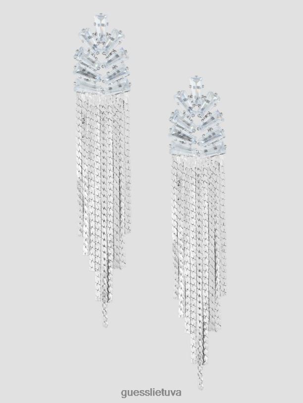 moterys GUESS 6NLN3846 priedas sidabras Mini Statement linijiniai auskarai