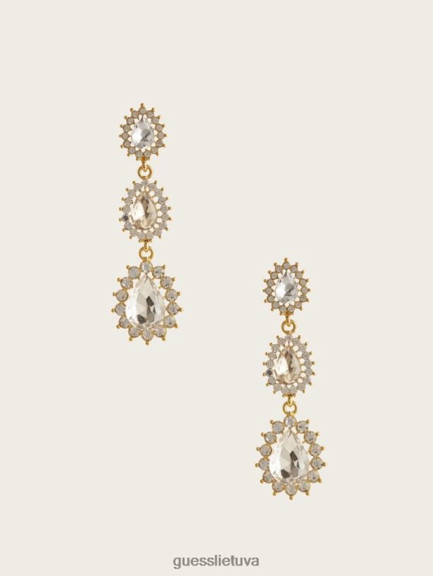 moterys GUESS 6NLN3861 priedas sidabras/auksas 14k auksu dengtas halo ašarinis auskaras