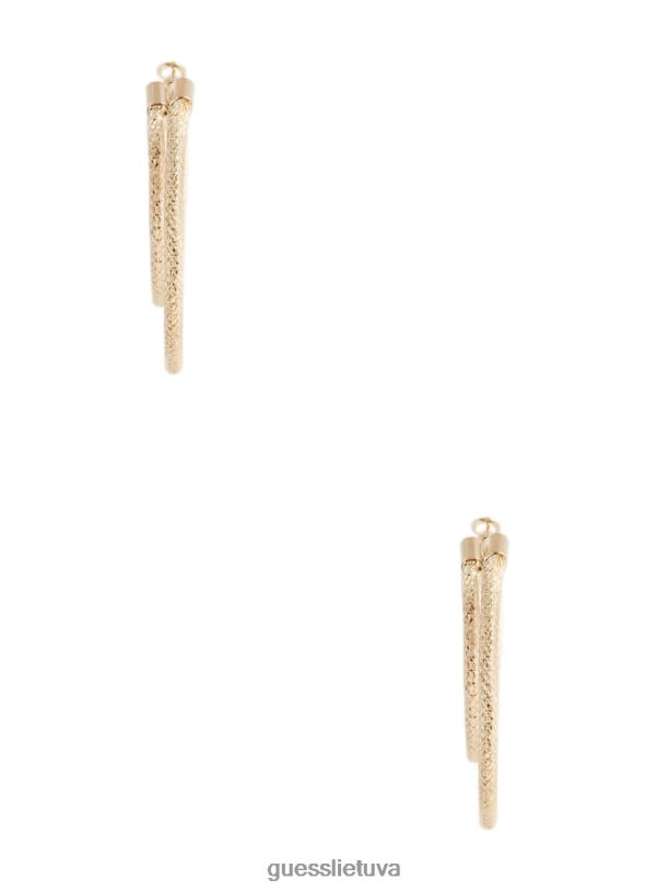 moterys GUESS 6NLN3870 priedas auksas tinkliniai daugiasluoksniai auskarai