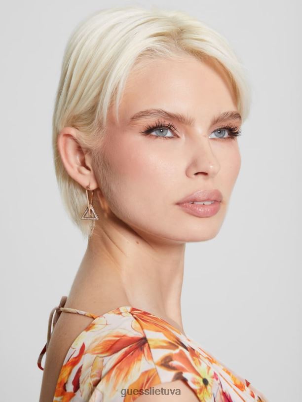 moterys GUESS 6NLN3871 priedas auksas trikampio formos auskarai