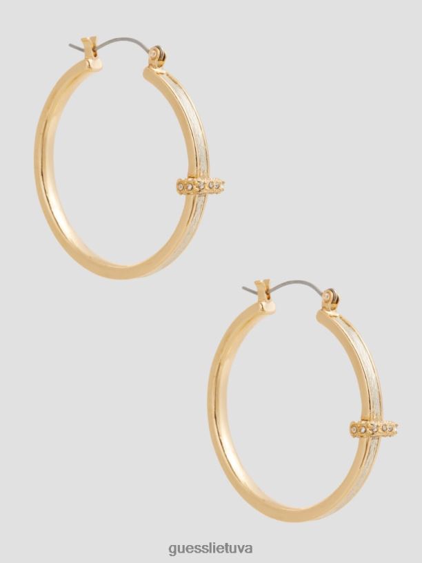 moterys GUESS 6NLN3880 priedas auksas metaliniai žiediniai auskarai