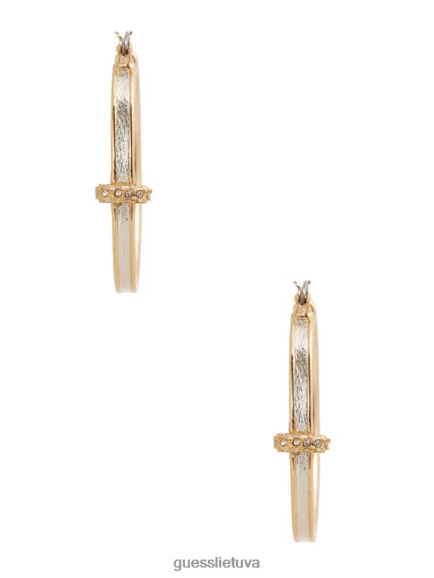 moterys GUESS 6NLN3880 priedas auksas metaliniai žiediniai auskarai