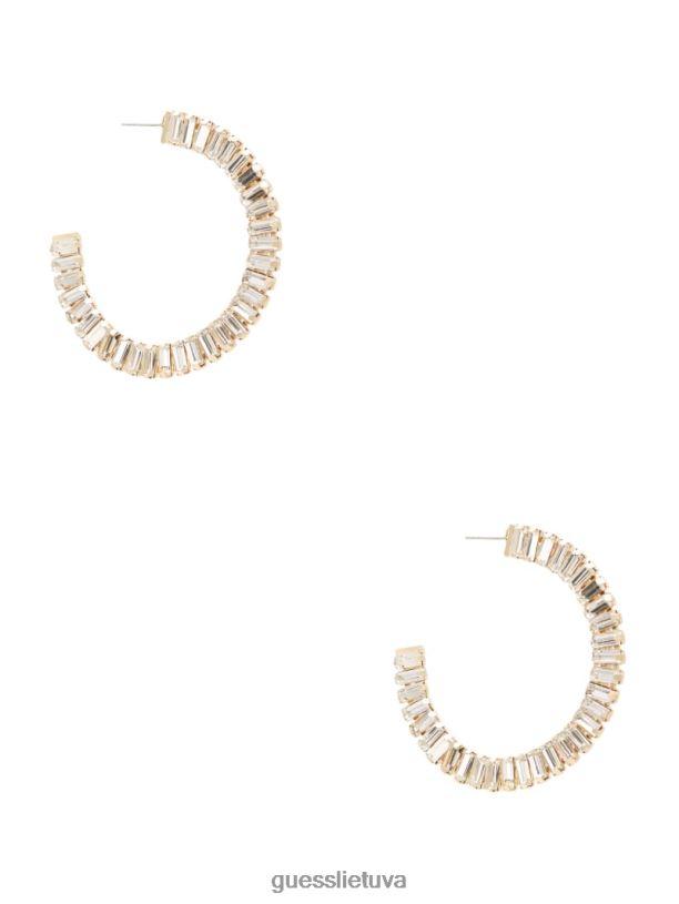moterys GUESS 6NLN3885 priedas auksas auskarai su bagetu
