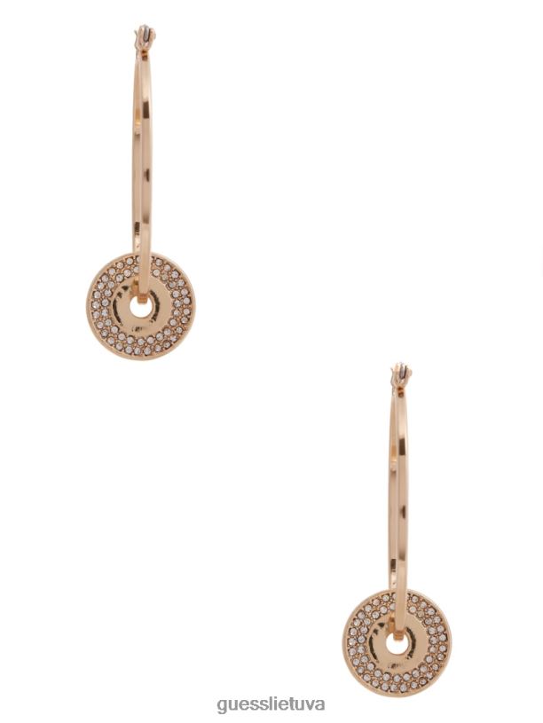 moterys GUESS 6NLN3892 priedas auksas pave disko lanko auskarai