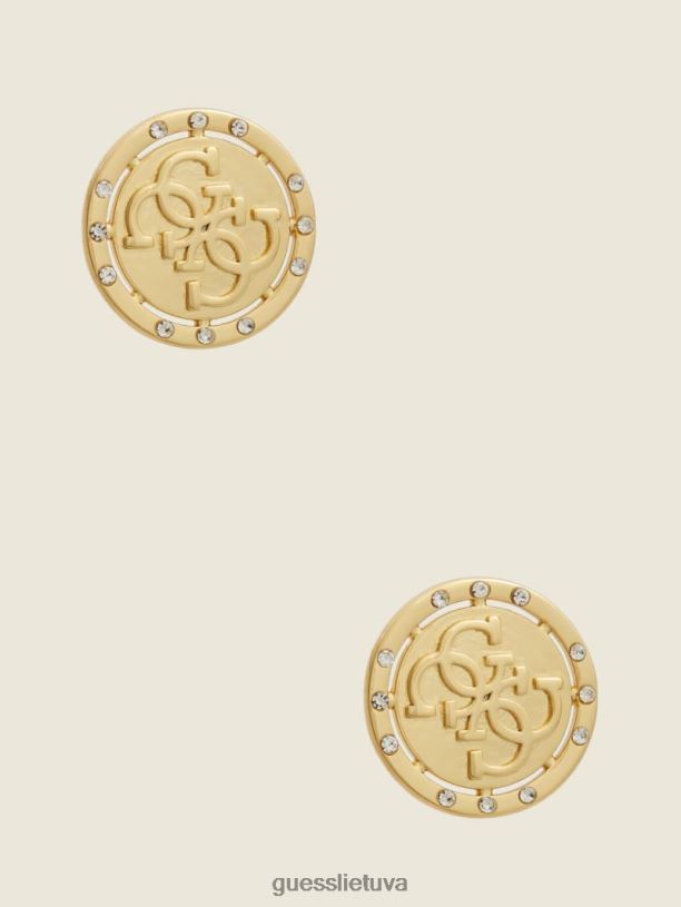 moterys GUESS 6NLN3915 priedas auksas auskarai su logotipu