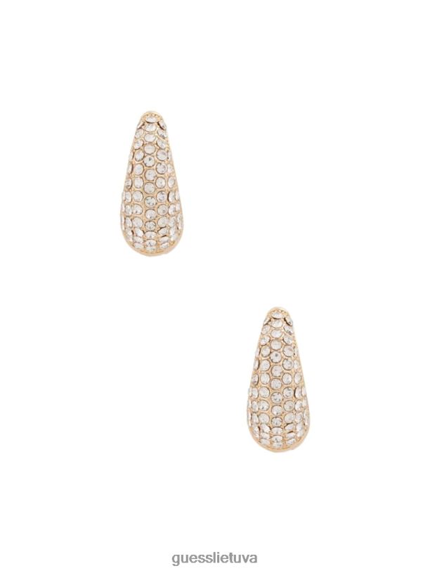 moterys GUESS 6NLN3934 priedas auksas akmeniniai Huggie Hoop auskarai