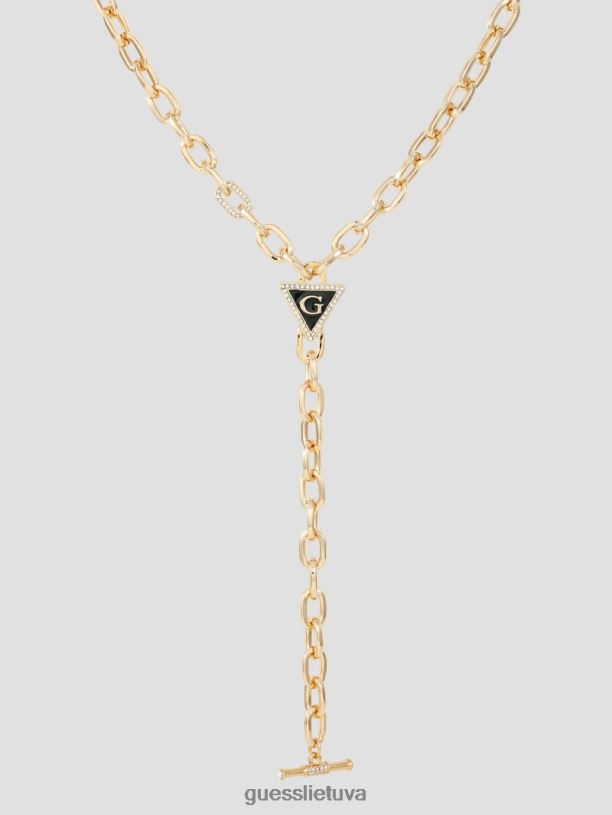 moterys GUESS 6NLN3827 priedas aukso atspalvio ir juodos spalvos g trikampis y karoliai