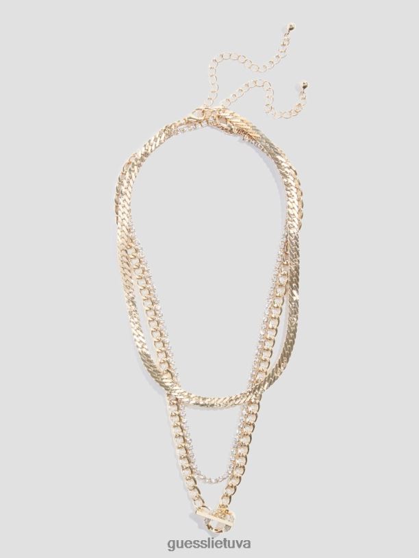 moterys GUESS 6NLN3833 priedas auksas kelių atspalvių daugiasluoksnis perjungiamas karoliai