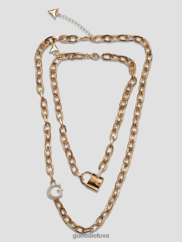 moterys GUESS 6NLN3878 priedas auksas grandinėlės karolių komplektas