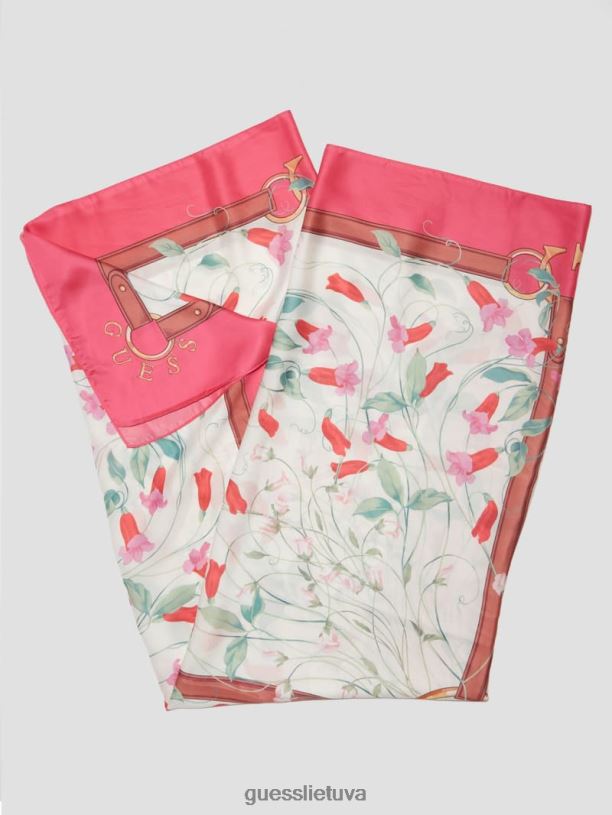 moterys GUESS 6NLN1222 priedas fuksija aurora šilko šalikas