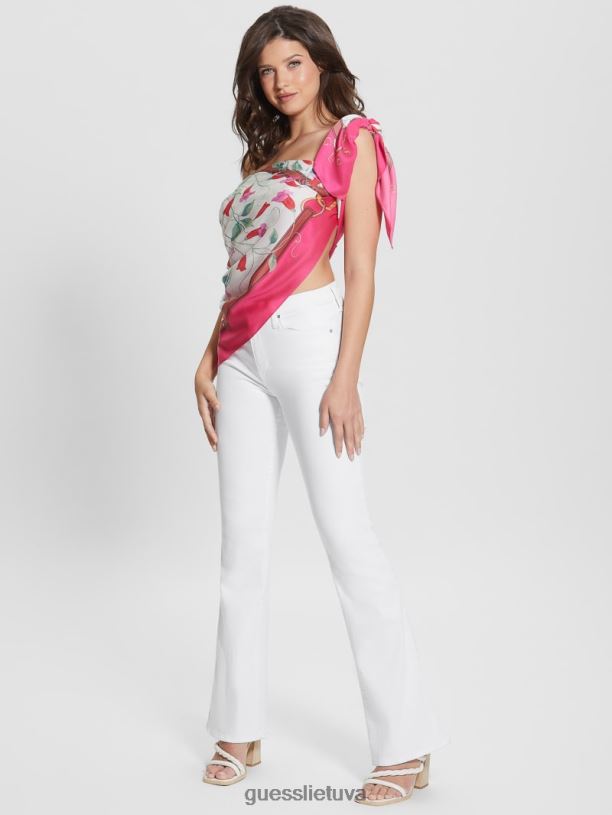 moterys GUESS 6NLN1222 priedas fuksija aurora šilko šalikas
