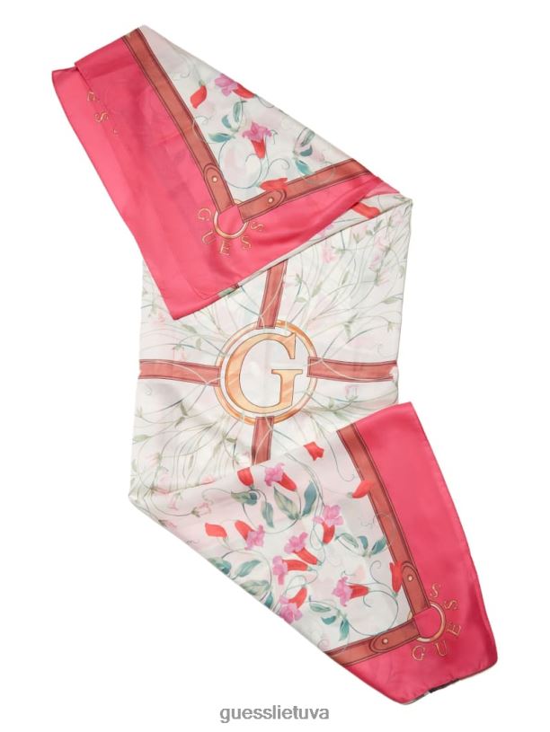 moterys GUESS 6NLN1222 priedas fuksija aurora šilko šalikas