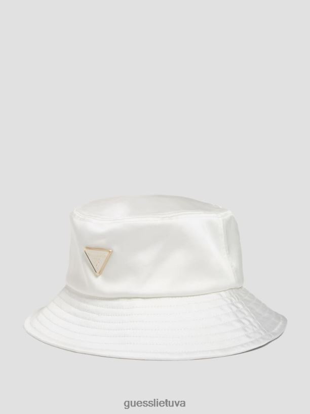 moterys GUESS 6NLN3777 priedas baltas multi satino kibiro skrybėlė