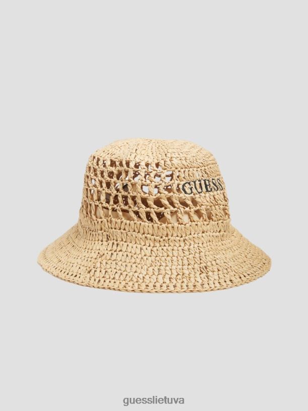 moterys GUESS 6NLN3782 priedas baltas miražas šiaudų kibiras