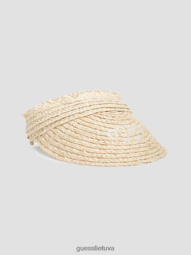 moterys GUESS 6NLN3784 priedas baltas lena šiaudinis skydelis