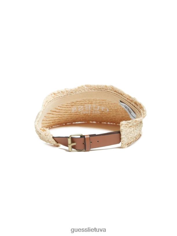 moterys GUESS 6NLN3784 priedas baltas lena šiaudinis skydelis