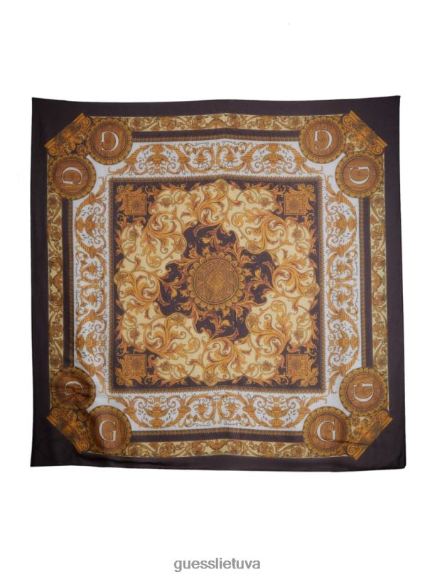 moterys GUESS 6NLN3790 priedas rudas eryn permatomo šilko šalikas