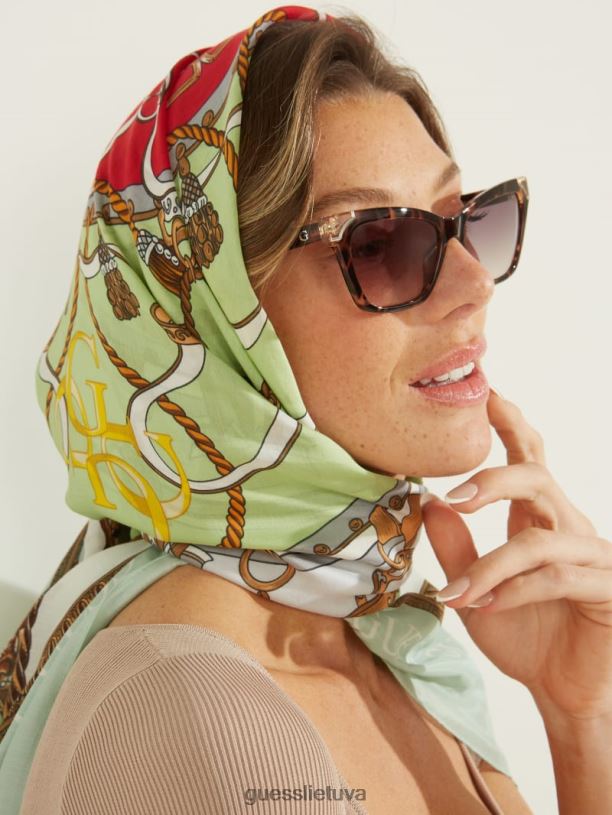 moterys GUESS 6NLN3795 priedas dangus Monako šilko šalikas