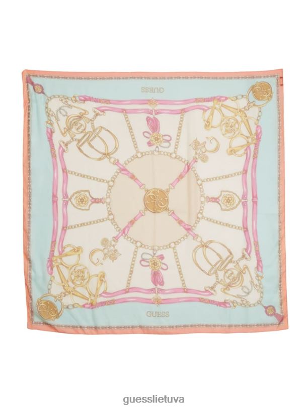 moterys GUESS 6NLN3796 priedas koralas Camille permatomas šalikas