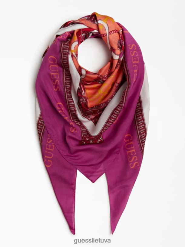 moterys GUESS 6NLN3801 priedas fuksija Monako šilko šalikas