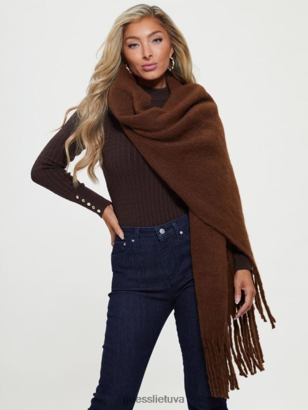 moterys GUESS 6NLN3821 priedas šokolado Kellie antklodės šalikas