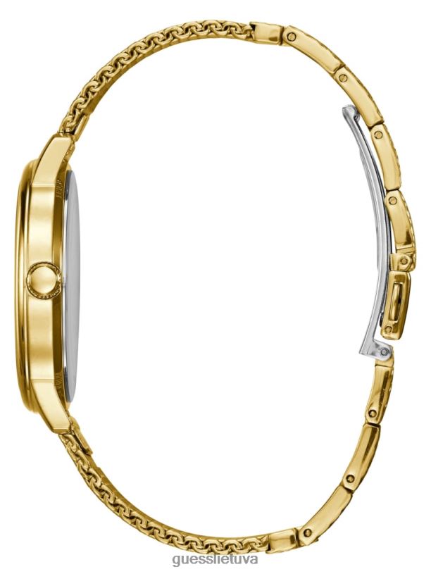 moterys GUESS 6NLN3541 priedas auksas plono tinklelio deimantinis laikrodis