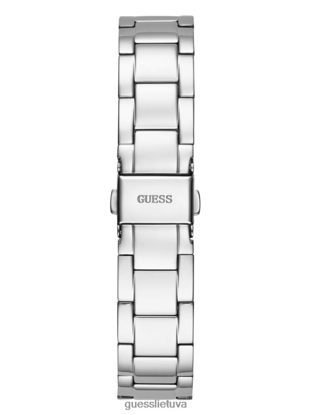 moterys GUESS 6NLN3545 priedas sidabras quattro g skaidrus analoginis laikrodis