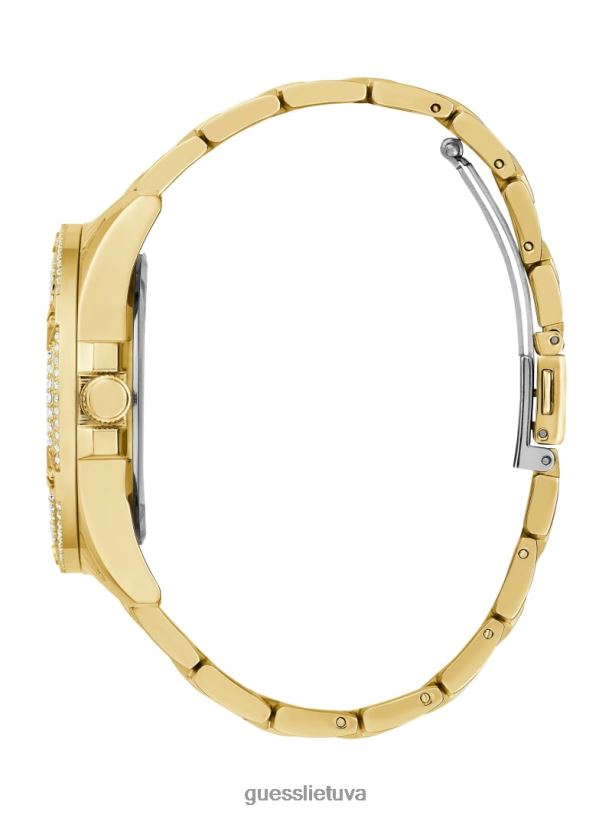 moterys GUESS 6NLN3552 priedas auksas krištolinis daugiafunkcis laikrodis