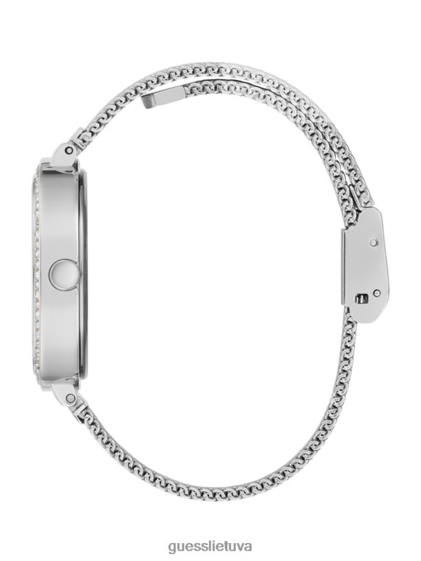 moterys GUESS 6NLN3563 priedas sidabras tinklo analoginis laikrodis