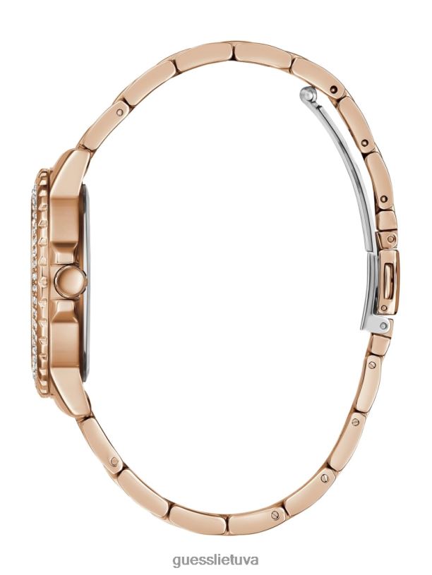 moterys GUESS 6NLN3566 priedas rozinis auksas Kalnų krištolinis daugiafunkcis laikrodis